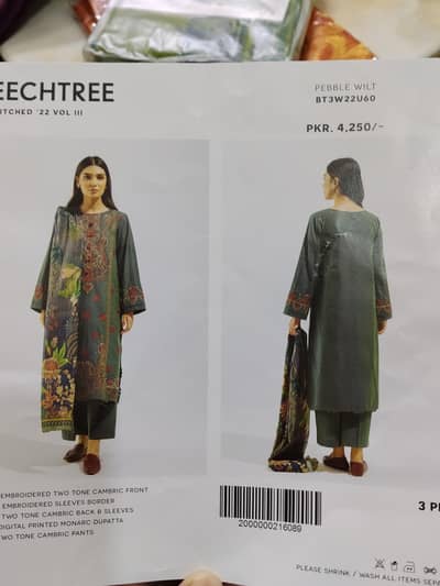 3pc branded unstitched suit