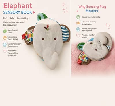 soft sensory elephant story book