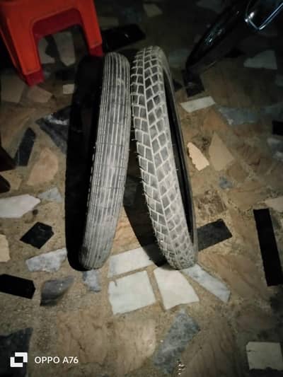 Honda cd 70 front and rear tyre