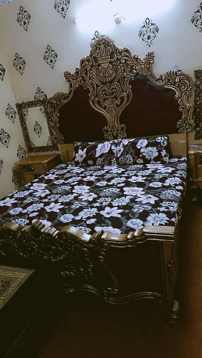 Bed, side table, dressing, wardrobe for sale