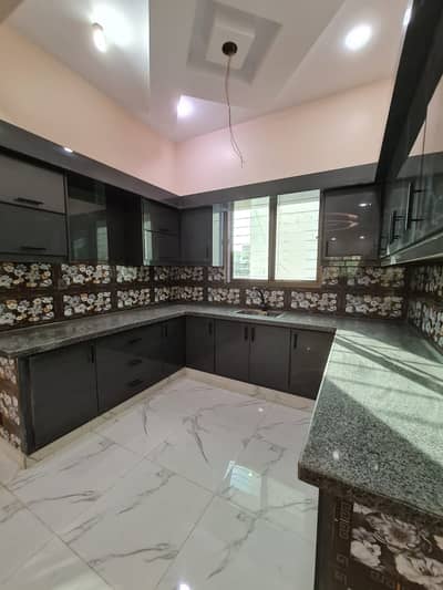 Brand New Portion 1st Floor 4 Beds DD West Open Corner Park Face In KESC Society Safora Scheme 33