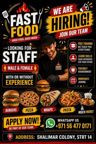 fastfood staff male female