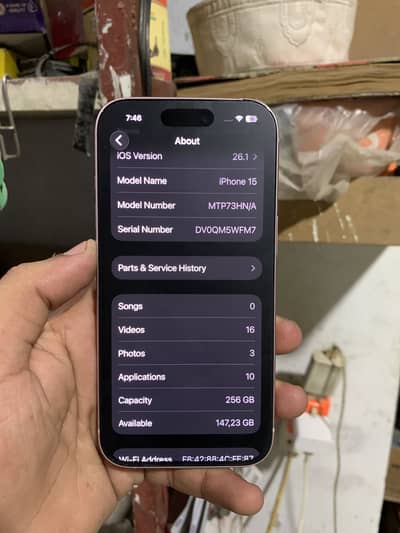 Apple iPhone 15 bypass 256 GB battery change