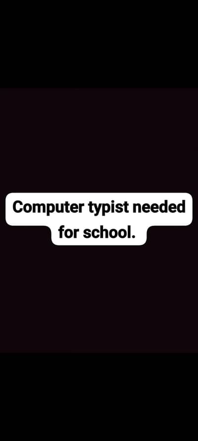 computer typist needed - both urdu and English