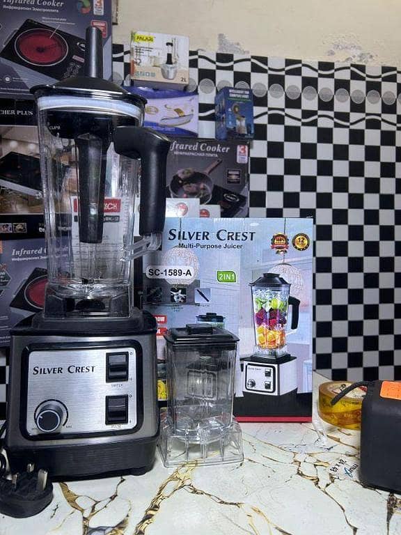 Silver crest 2IN1 Blender, FullCopper winding Motor, Steel Body And Unbreakable Jug