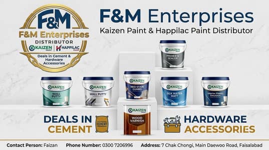 Happilac & Kaizen Paints Wholesale | Cement & Hardware | Wall painT