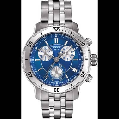 Tissot PRS 200 Blue Dial Chronograph Quartz Watch