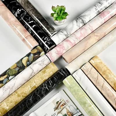 Marble Textured Adhesive Wallpaper Sheet For Kitchen #gadgets #product