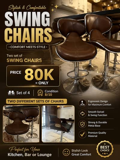 Premium Swing Chairs – Set of 4 | Two Different Sets Available