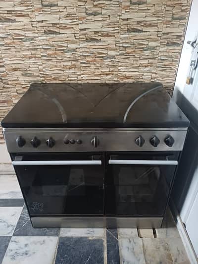 6 Burner Gas Oven with Double Oven | Stainless Steel Cooker | Used