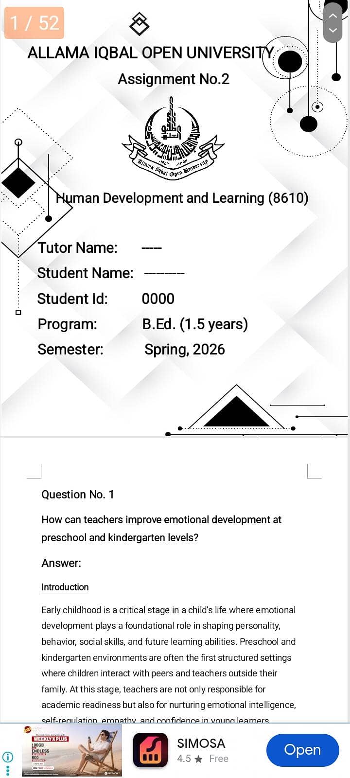 Aiou Assignment 6