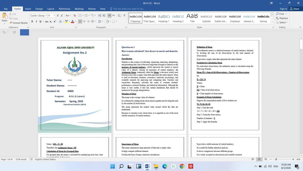 Aiou Assignment 8