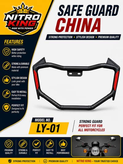 Nitro King Safe Guard LY-01 Motorcycle Crash Guard | Heavy Duty Engine