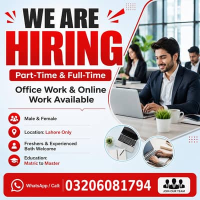 MALE AND FEMALE STAFF REQUIRED