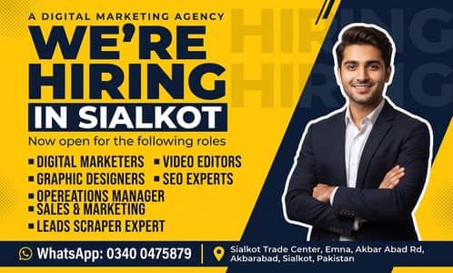 We'r Hiring Graphic Designer, Video Editor, SEO Expert, Leads Scraper