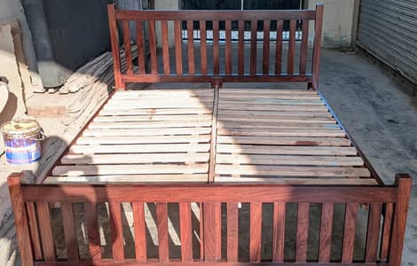 SOLID SHESHAM WOOD DOUBLE BED SET | FULL WOODEN 2 SAITABLES + DRESSING