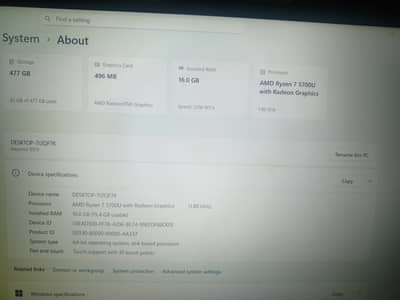 Dell Inspiron 15 AMD Ryzen 7 5700U 16 gb Ram 512 SSD NVMe Touch Screen