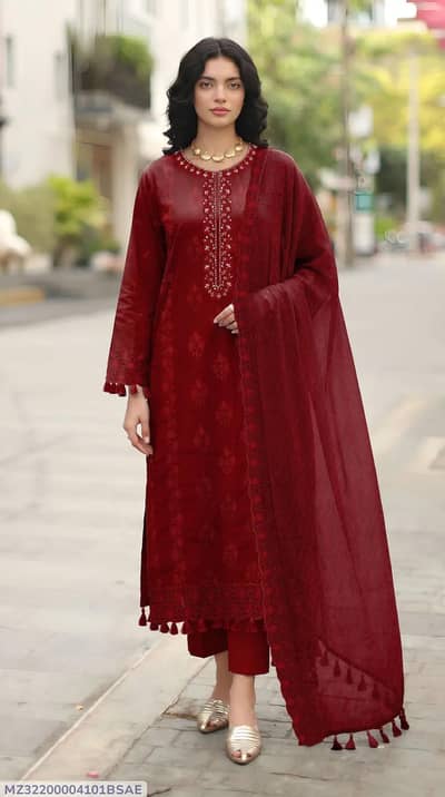 Premium Ladies Embroidered -3 Pcs Suit