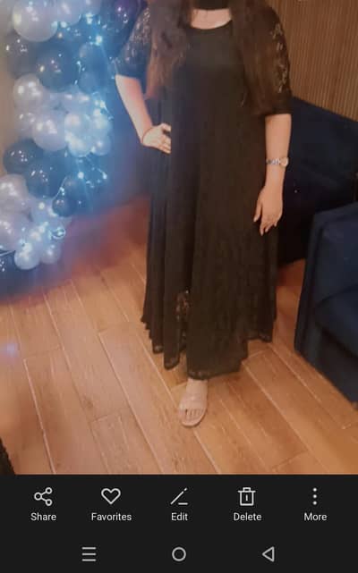 Black net frock and duppatta
