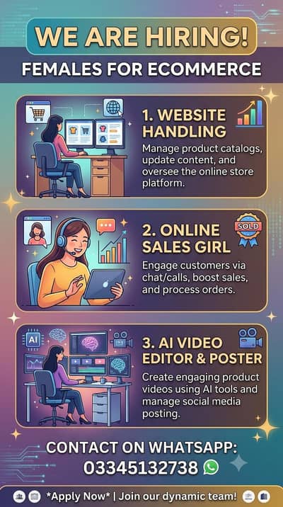 Female Required for ecomerce store