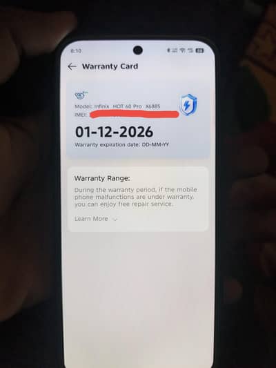 infinix hot 60pro 8+5 256GB all ok