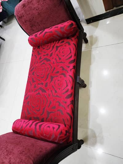 Solid Wood Upholstered Bench Sofa – Excellent Condition