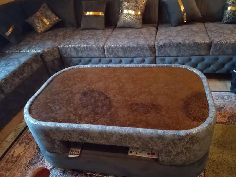 L shaped sofa with table 2