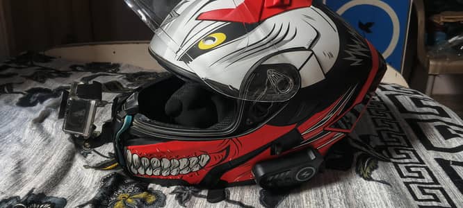 SCORPION EXO HELMET WITH BLUETOOTH INSTALLED & DOT CERTIFIED