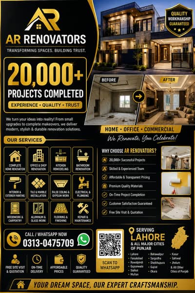 AR Renovators | 20,000+ Projects Completed | Home, Office & Commercial