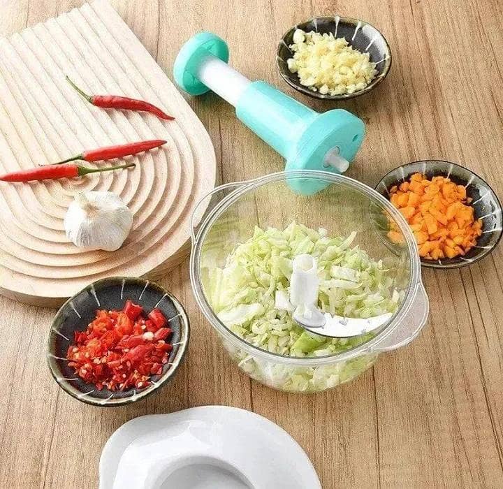 Push vegetable cutter Multi use kitchen essential ABS multicolor 0