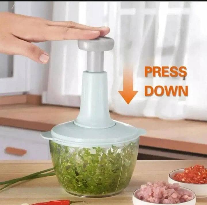 Push vegetable cutter Multi use kitchen essential ABS multicolor 2