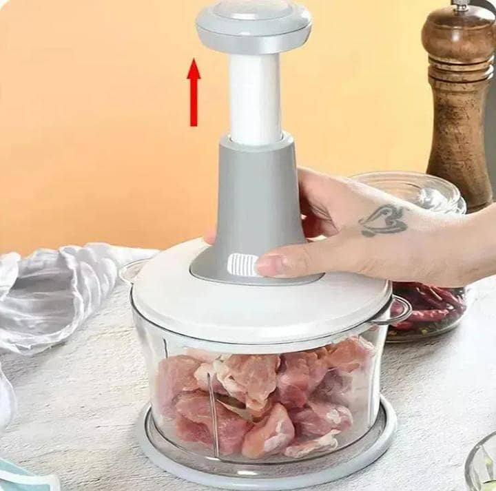Push vegetable cutter Multi use kitchen essential ABS multicolor 3