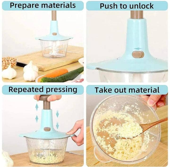 Push vegetable cutter Multi use kitchen essential ABS multicolor 4