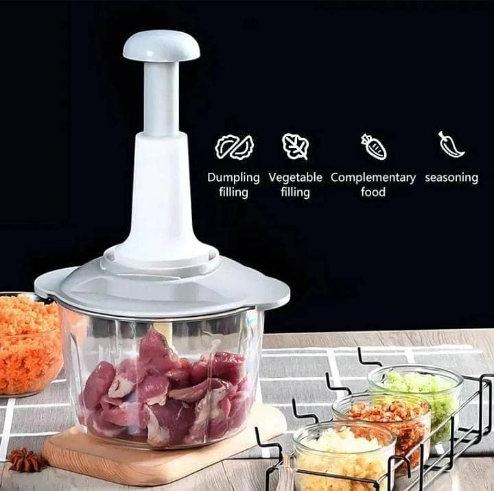 Push vegetable cutter Multi use kitchen essential ABS multicolor 5