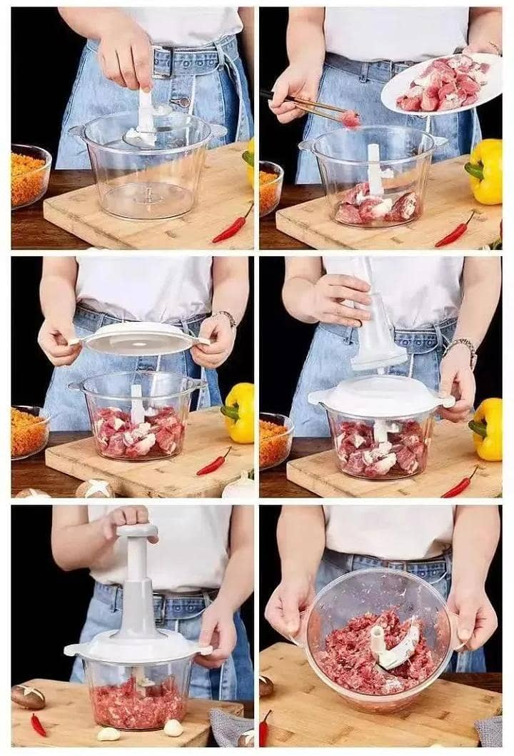 Push vegetable cutter Multi use kitchen essential ABS multicolor 6