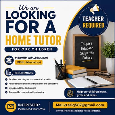 Home Tutor Required