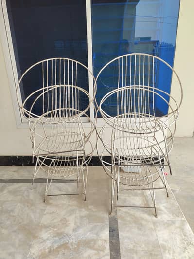 Heavy Wrought Iron Garden Set - HMS Solid Steel Rods (6 Chairs+ 2 Tab