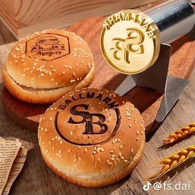 wax seal stamp burger stamp leather stamp paper embossed rubber stamp