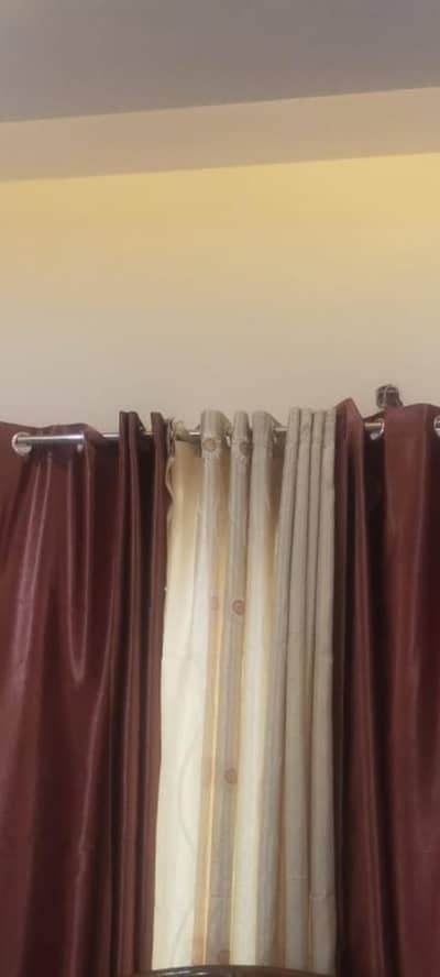 brown and cream color curtains available in cheap price