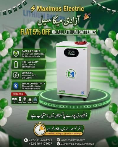 16kWh (51.2V 314Ah) Premium LiFePO4 Lithium Battery