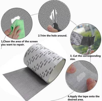 Mosquito screen repair tape 200cm pet fiber glass waterproof