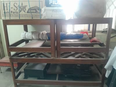 Wooden Tables Set – 1 Large + 2 Small Tables – Good Condition