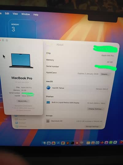 MacBookPro  14 M4 pro 48gb ram  1tb storage