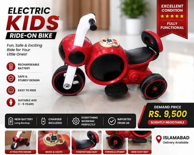 Electric Kids Ride-On Bike for Sale