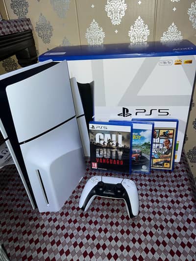 PS5 Slim Disc Edition (UK Variant) – Like New – 3 Games Included