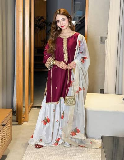 Zara shahjahan shmoz silk embroidered unstitched