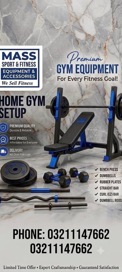 Dumbbell / Weight plates / Kettle Bell / Rods / Home gym / walking pad