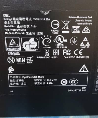 Dell OptiPlex 5060 Core i3 9th Gen Micro PC (Mini PC)