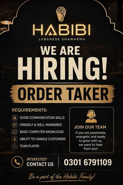 We Need Order Taker | Order Taker Chahyai