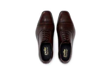 Premium Genuine Leather Brown Oxford Formal Shoes – Handcrafted Men's